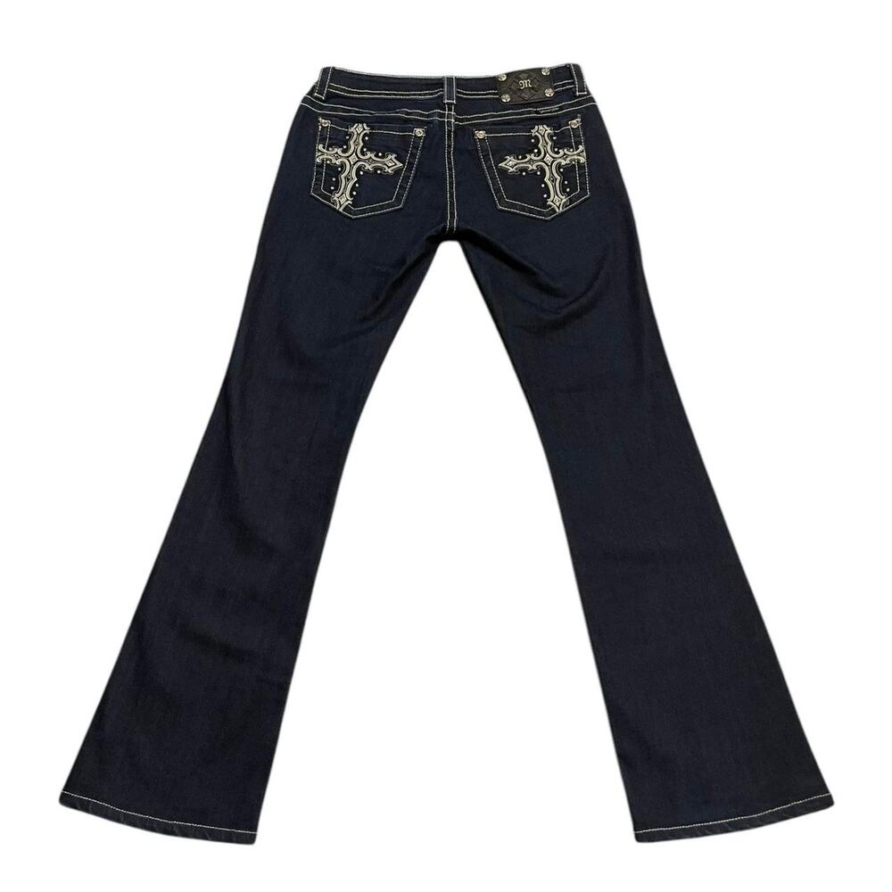 Vintage Y2K rave skater punk Miss Me bootcut jeans studded crosses 30